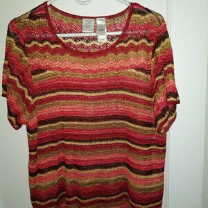 Emma James Woman Short sleeve open weave knit top size 1